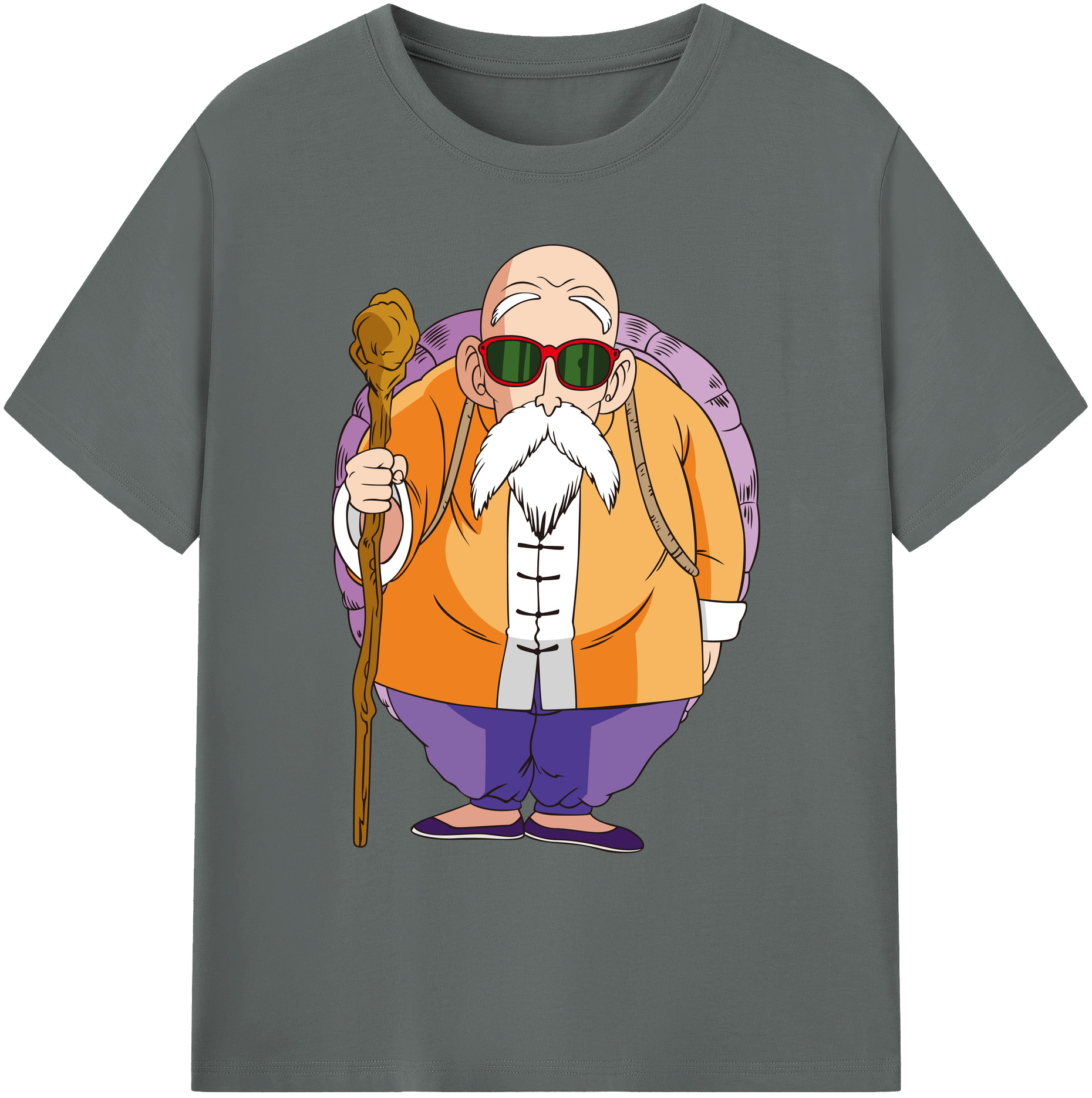 （画像用） ドラゴンボール 亀仙人（かめせんにん） DRAGON BALL Master Roshi Kame Sennin 綿100％ メンズ半袖Tシャツ｜肌触りやわらか＆通気性